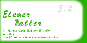 elemer maller business card