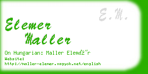 elemer maller business card